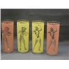 Image 2 : Lot of 6 Cocktail Glasses Pastel Frosted Violin Player and Lady