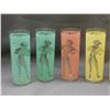 Image 3 : Lot of 6 Cocktail Glasses Pastel Frosted Violin Player and Lady