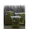 Image 1 : 3pc Luggage Set BRAND NEW w Tags Army Green Hard Shell Case by LUX Protekt