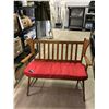Image 1 : Wooden Entryway Bench with Red Style Selections Cushion