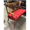 Image 2 : Wooden Entryway Bench with Red Style Selections Cushion