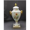Image 1 : Lindner Fine Bone China Porcelain Lidded Vase with Gilded Ram Heads