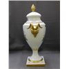 Image 3 : Lindner Fine Bone China Porcelain Lidded Vase with Gilded Ram Heads