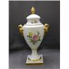 Image 4 : Lindner Fine Bone China Porcelain Lidded Vase with Gilded Ram Heads