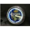 Image 1 : Corona Chrome LED Neon Wall Clock *works* 15" Advertising Bar Man Cave Decor