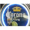 Image 2 : Corona Chrome LED Neon Wall Clock *works* 15" Advertising Bar Man Cave Decor