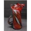 Image 4 : Art Glass Blown Glass Pitcher 10" Red Multicolor