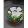 Image 1 : Art Glass Blown Glass Paperweight Floral Center