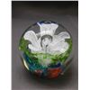 Image 2 : Art Glass Blown Glass Paperweight Floral Center