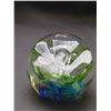 Image 3 : Art Glass Blown Glass Paperweight Floral Center