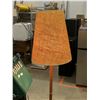Image 2 : Vintage MCM Floor Lamp with Canvas Burlap Shade Teak