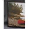 Image 2 : Framed Canvas Print Boat on Lake 25" x 16"