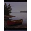 Image 3 : Framed Canvas Print Boat on Lake 25" x 16"