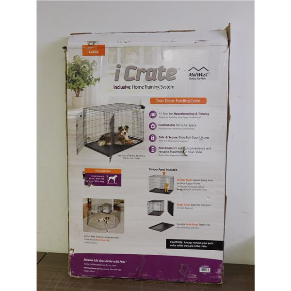 Large iCrate Two Door Folding Crate for Dog / Puppy Training