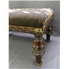 Image 3 : Vintage Small Wooden Ottoman Foot Stool *some damage* Upholstered Cross stitch Flowers