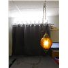 Image 3 : Vintage MCM Swag Chain Lamp Hanging Amber and Brass Lamp *works*