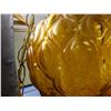 Image 5 : Vintage MCM Swag Chain Lamp Hanging Amber and Brass Lamp *works*