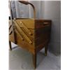 Image 7 : Wooden Sewing Basket Fold Out Craft Storage