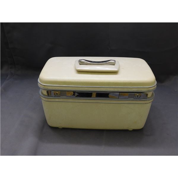 Vintage Samsonite Silhouette Beige Cosmetics Travel Bag Case