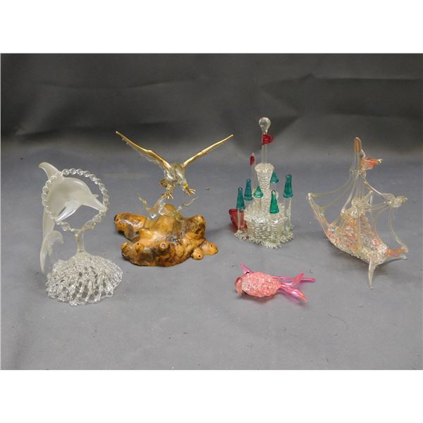 Lot of 5 Blown Glass Art Glass Figurines