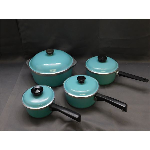 6pcs Vintage Club Aluminum Pots 4pcs Set with Lids and 2 Pans