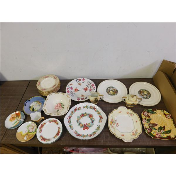 Lot of Assorted Fine Bone China Plates, Dishware, Noritake, Etc