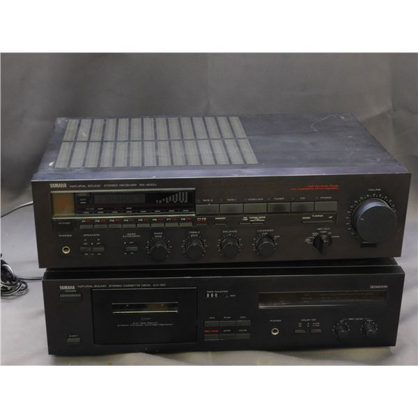 Yamaha Natural Sound Cassette Deck XK150z and Yamaha Natural Sound Receiver RX-500U as is.