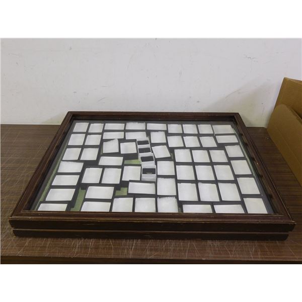 Wood & Glass Jewelry Display Case with Jewelry Boxes