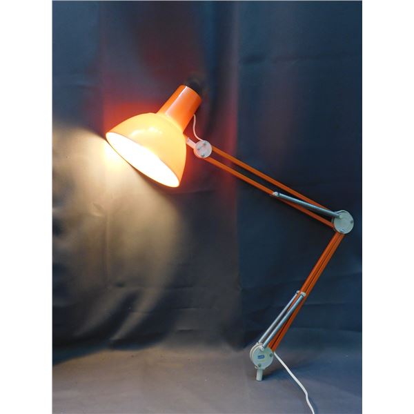LUXO Orange Vintage Desk Office Lamp Adjustable