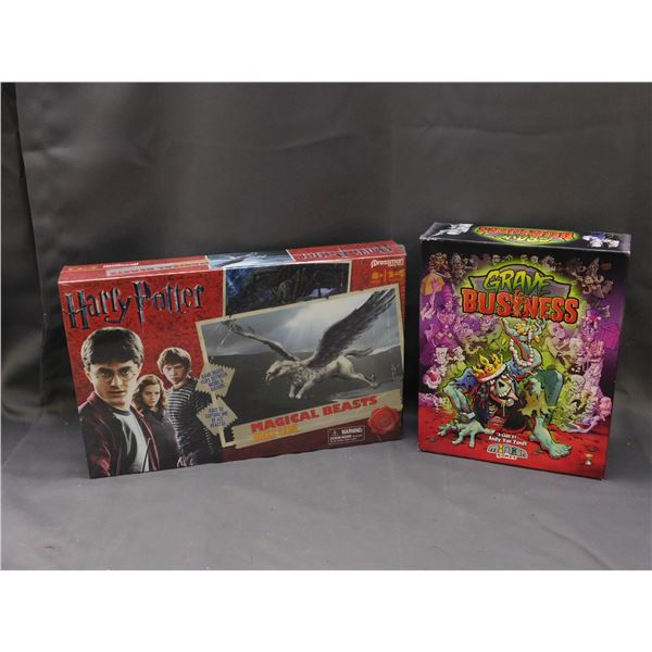 Lot of 2 Harry Potter Magical Beasts Board Game SEALED & Grave Business Tabletop Game