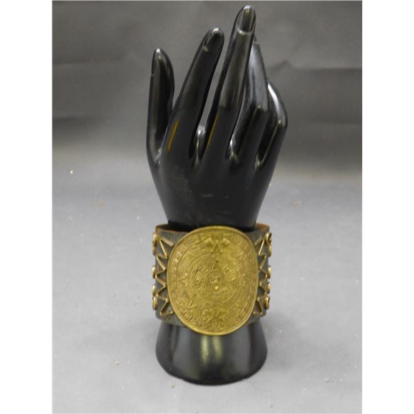 Vintage Mexican Aztec Copper Cuff Bracelet