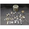 Image 1 : Lot of International Flatware Cutlery Forks, Spoons, Tea Spoons, Etc and Ceramic Jar