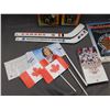 Image 2 : Team Canada Lemieux and Brodeur Bobble Heads, Mini Sticks, Program, Flags, etc.