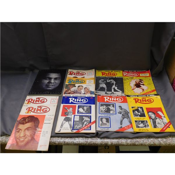 1955 The Ring Boxing Magazine – 9 Issues complete, and Muhammad Ali Bio. Book.