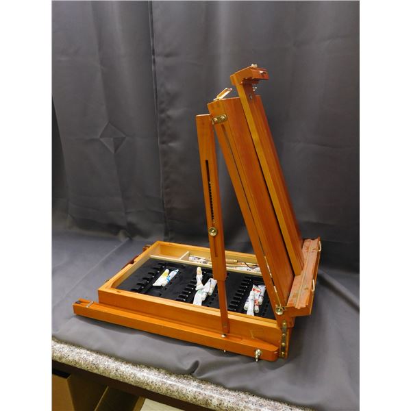 Fold Down Easel Kit with Tray for Supplies Locking w Handle