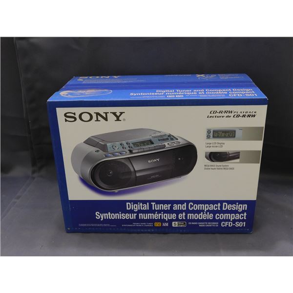 SONY Radio Cassette Recorder Digital Tuner and Compact Design CD-R/RW Playback NEW CFD-S01