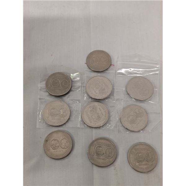 10 Winnipeg Centennial 1874-1974 Dollars