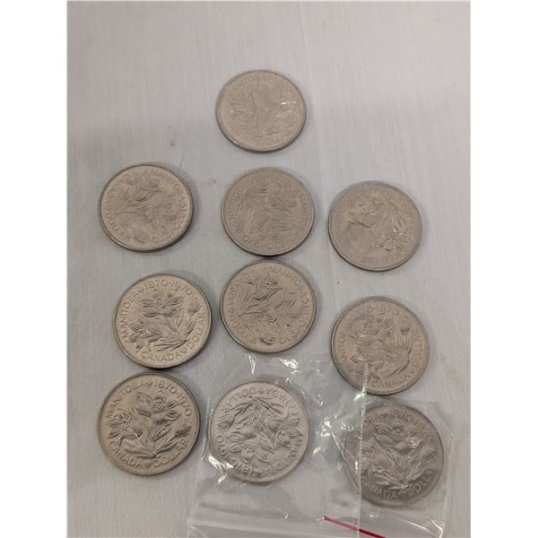 10 Manitoba Centennial 1870-1970 Dollars