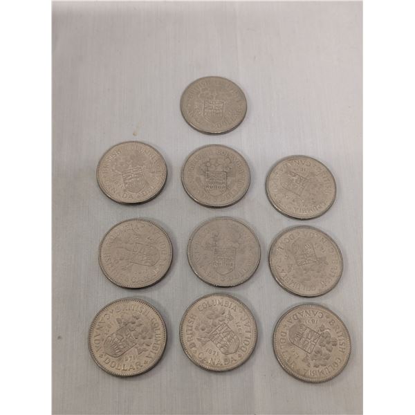 10 British Columbia Centennial 1871-1971 Dollars