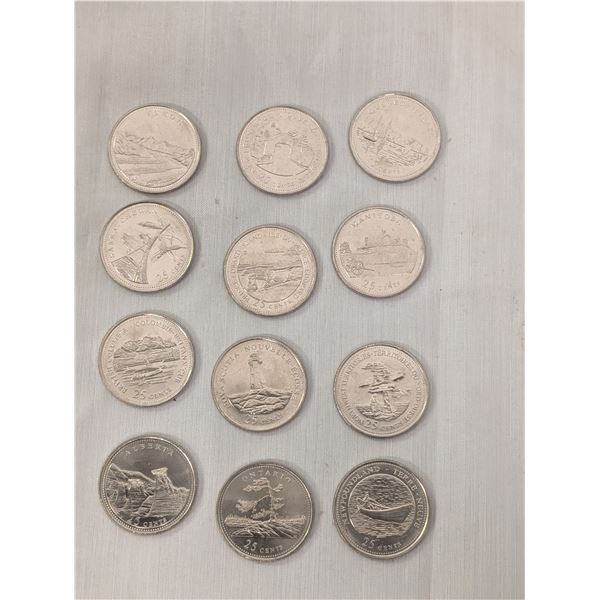 1992 Twelve Provinces and Territories Quarter Set