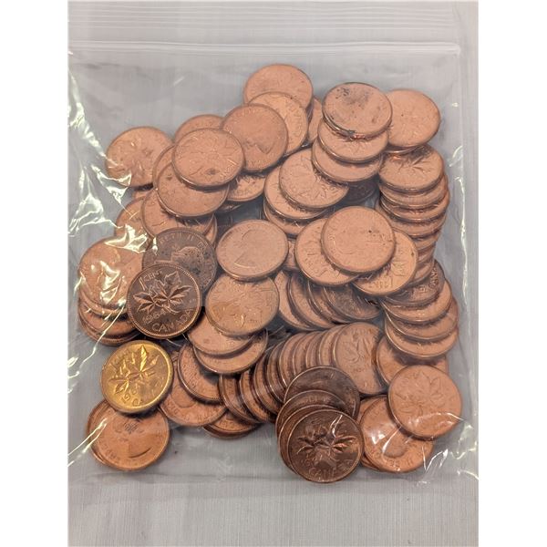 100 Uncirculated 1964 Copper Pennies Cents