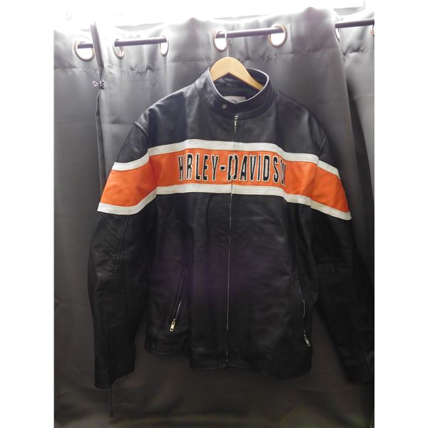 Live's Leather Harley Davidson Leather Biking Black Jacket 4XL