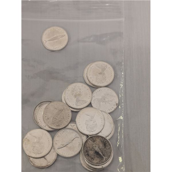 20 Silver Centennial 1967 Mackerel Dimes Canada