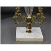 Image 2 : Marble, Brass and Crystal / Glass Ornate Vintage Tabletop Ashtray 9"