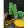 Image 3 : Large Lot of Vintage MCM Tupperware Ice Cream Cups w Lids, Measuring Cups, Various, Perogie Maker