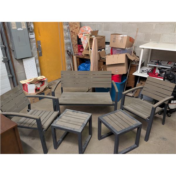 5 Piece Aluminum Frame Canvas Brand Patio Set