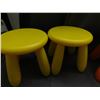 Image 3 : Lot of 4 IKEA Plastic Kids Playroom Stools Chairs Yellow and Orange