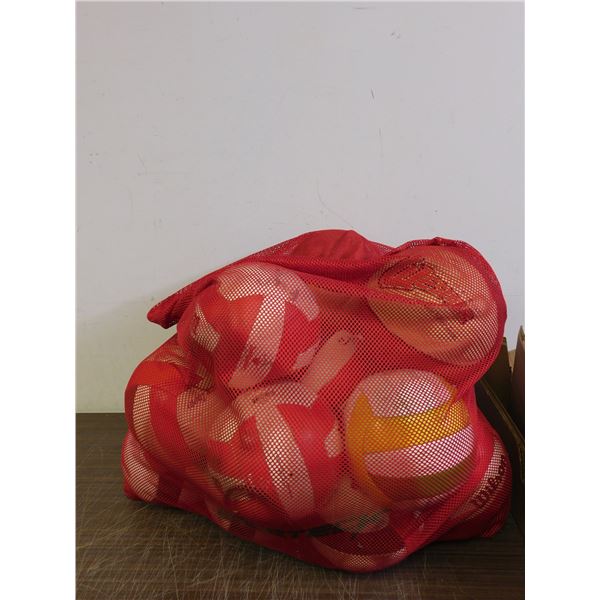 Ball Bag Full of UofW Weston Volleyballs, Soccer  and Basketballs.