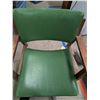 Image 5 : Mid Century Modern Walnut Frame Green Leather/Vinyl Office Chair