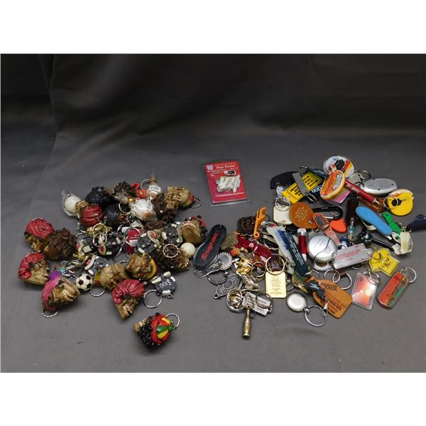 Lot of Knick Knack Keychains Novelty, Laser Pointer, Travel